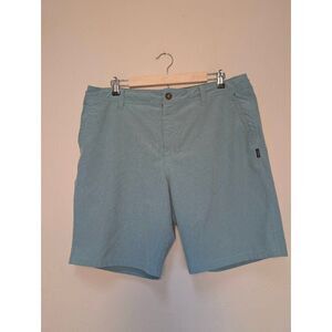 O'Neill Mens Flat Front Drawstring Hyperdry Stretch Hybrid Shorts Green Size 36